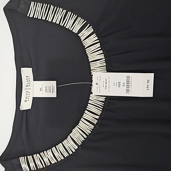 White House Black Market Top Size XS Black sliver Halter Neckline - Picture 5 of 11